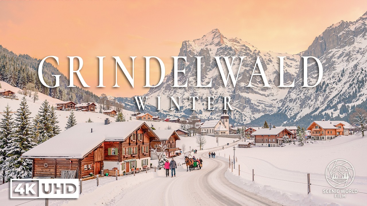 Grindelwald Winter 4K - Enchanting Scenic Relaxation Film With Calming Music | Video 4K Ultra HD