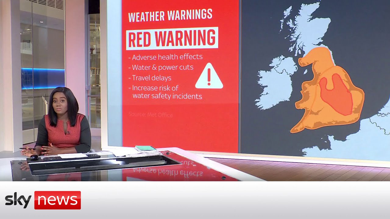 50% chance of 40°C temperatures predicted in the UK as red warning comes into place