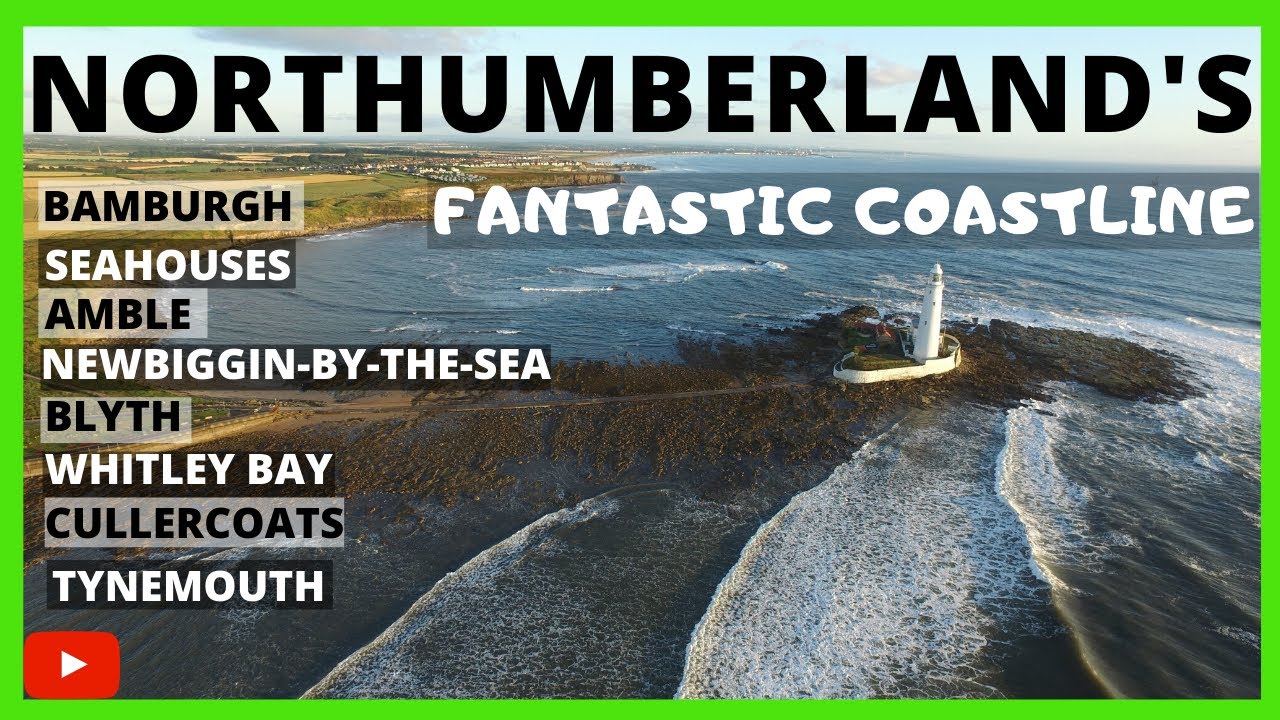 Drone Journey From Bamburgh To Tynemouth (The Northumberland Coastline )  YT02