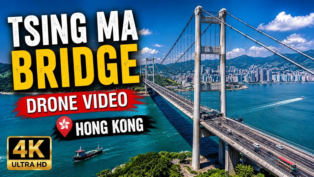 Discover the Breathtaking Beauty of Tsing Ma Bridge in Stunning 4K Drone Footage