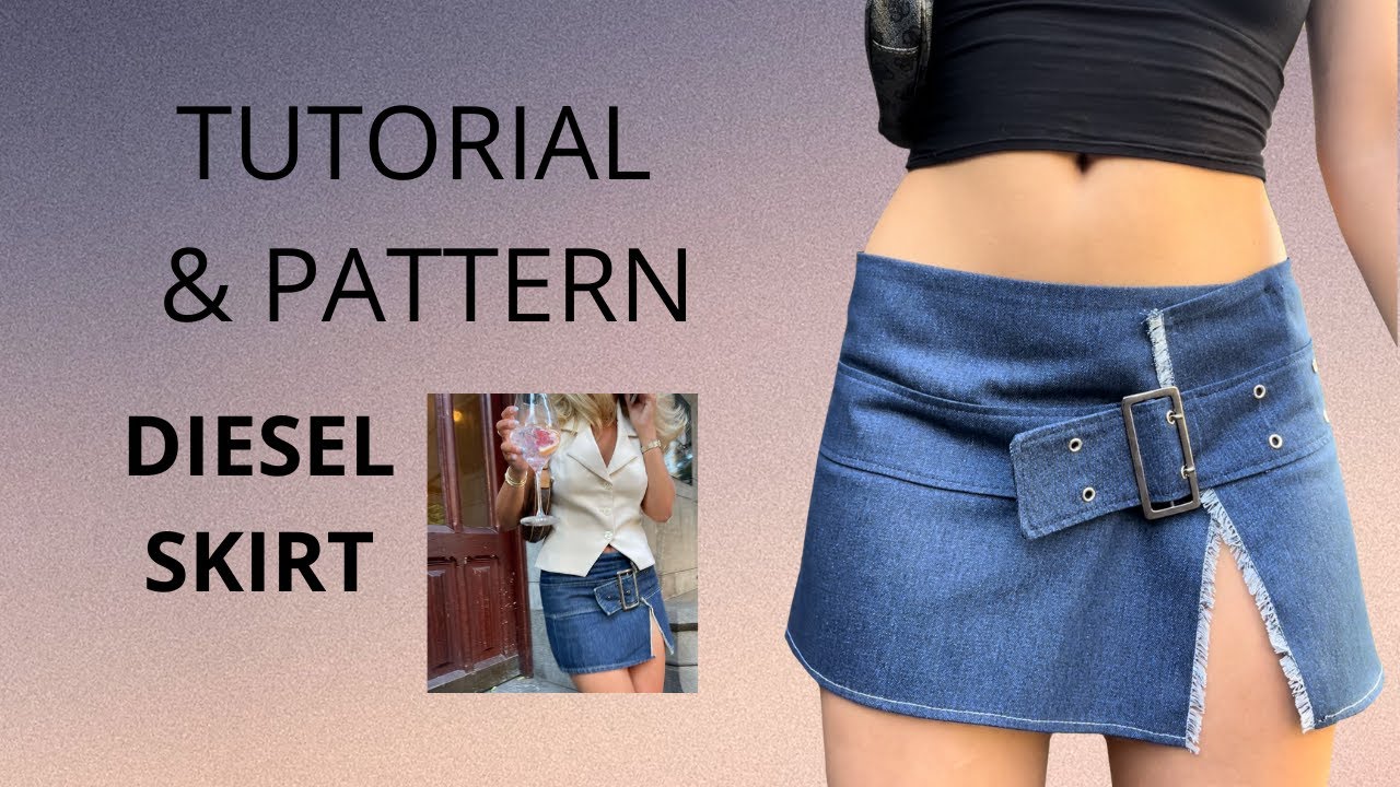 HOW TO MAKE DIESEL DENIM SKIRT + PATTERN AVAILABLE // How to Sew Vintage Denim Diesel Skirt Tutorial
