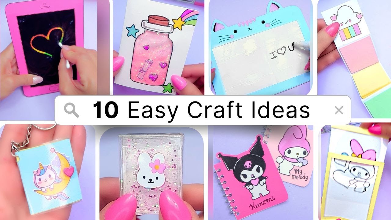 10 DIY Easy & Quick Craft Ideas: Paper Crafts and Cute Gifts with Stuff you Have at Home