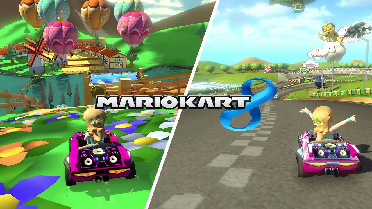 MARIO KART: DOUBLE DASH!! and MARIO KART 7 Custom Tracks in MARIO KART 8 | 4k60