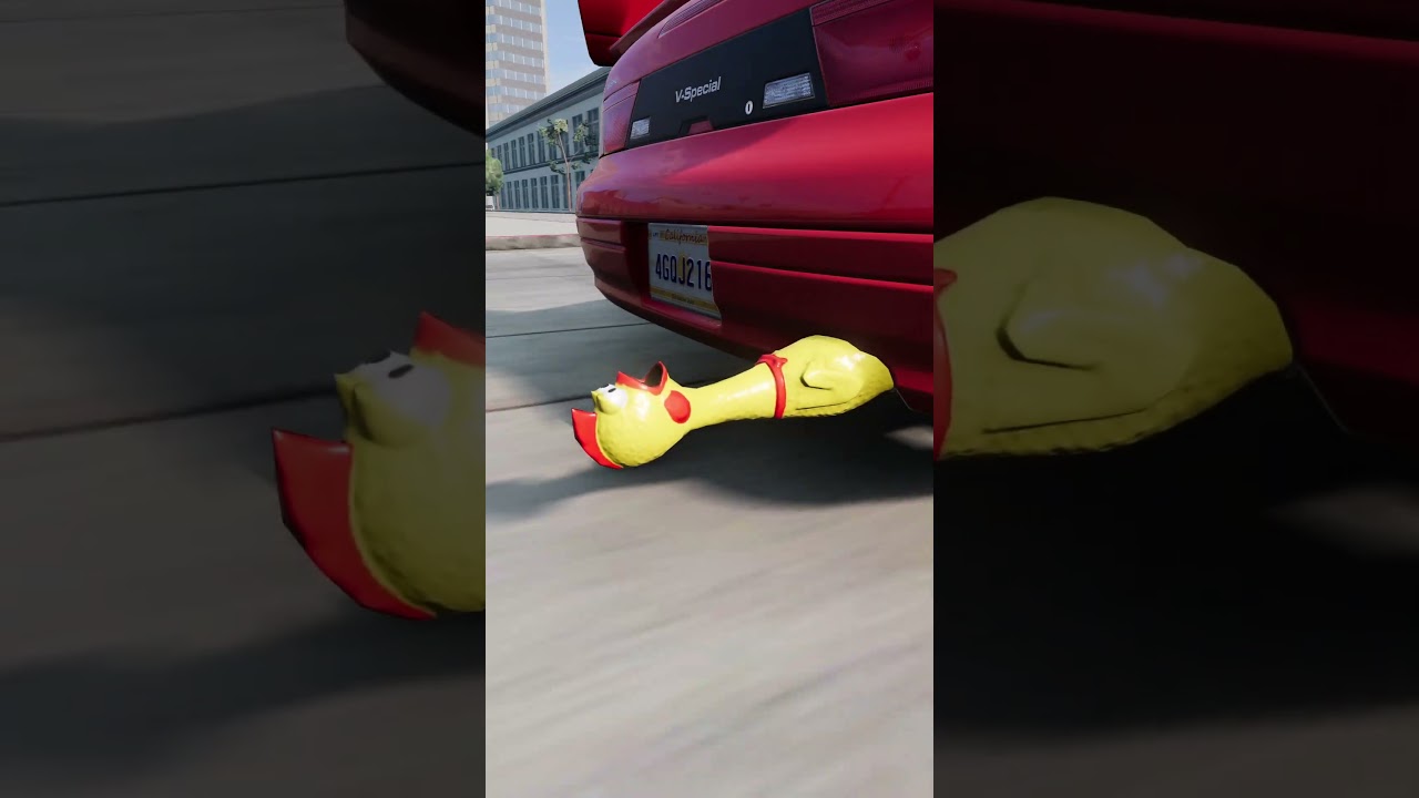 What the CLUCK?🐔BeamNG Rubber Chicken Mod🚗#shorts