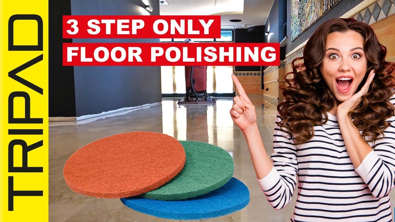 How polish marble floors in only 3 Step!! - TRIPAD Diamond Pads for floor washers and single-disc