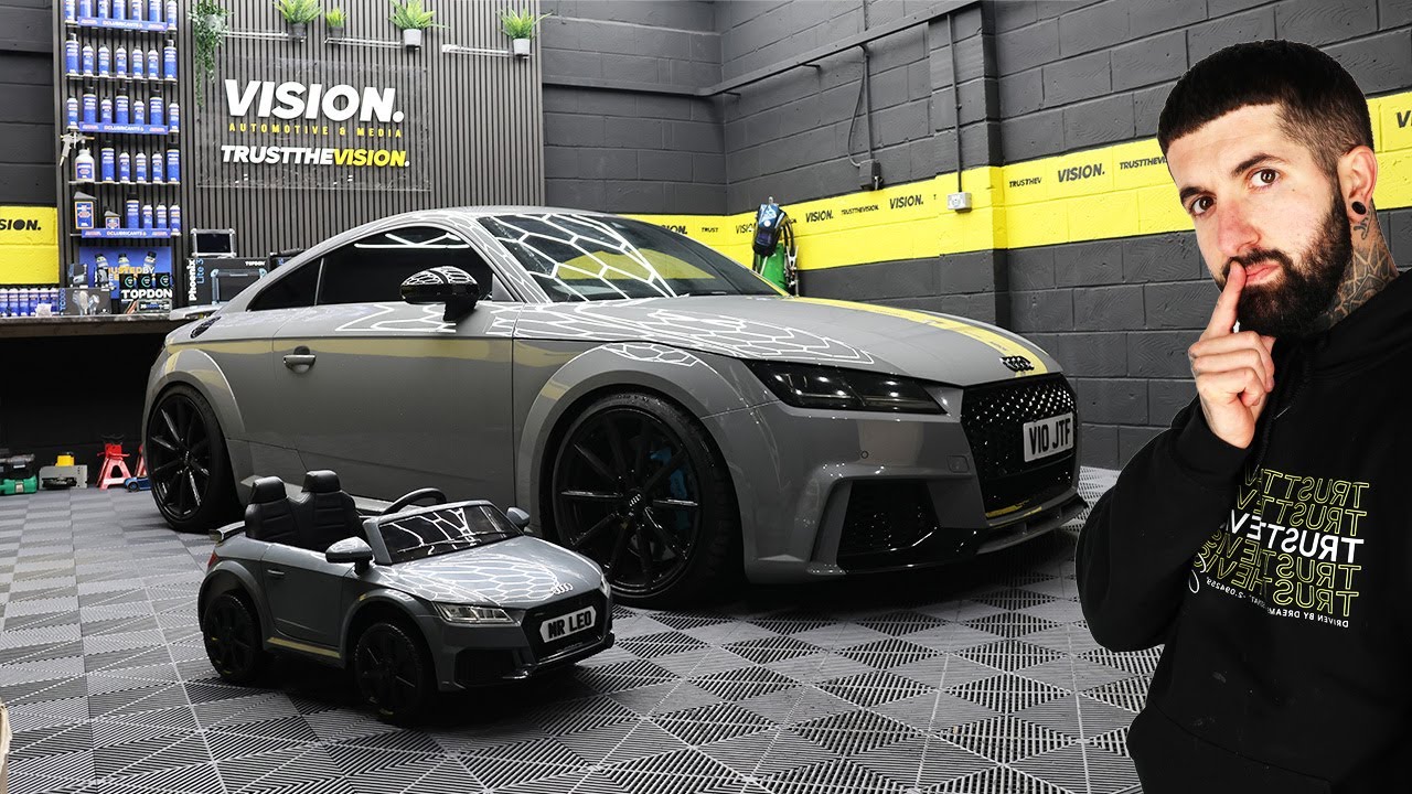 REBUILDING A CRASH DAMAGED MINI AUDI TTRS FOR MY SON TO MATCH MY REAL ONE!