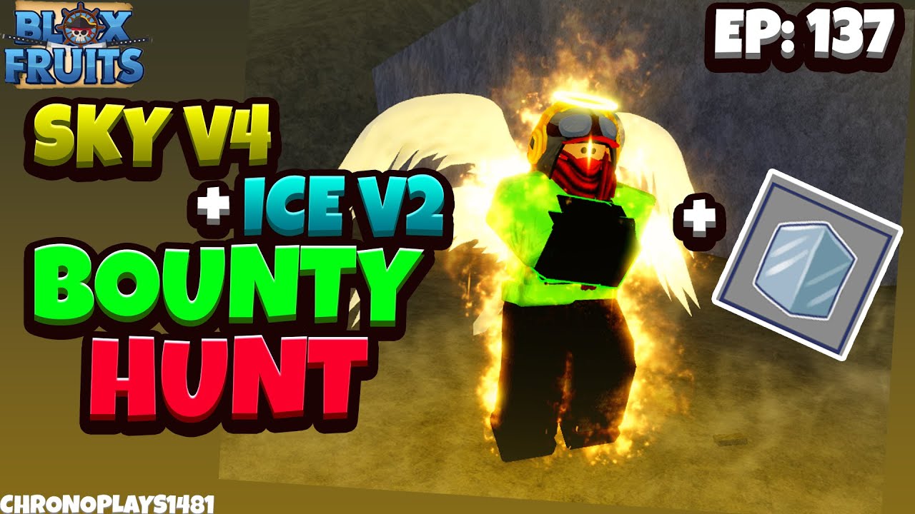 Sky V4 + Ice V2 IS SO BROKEN! (Blox Fruits Bounty Hunting)