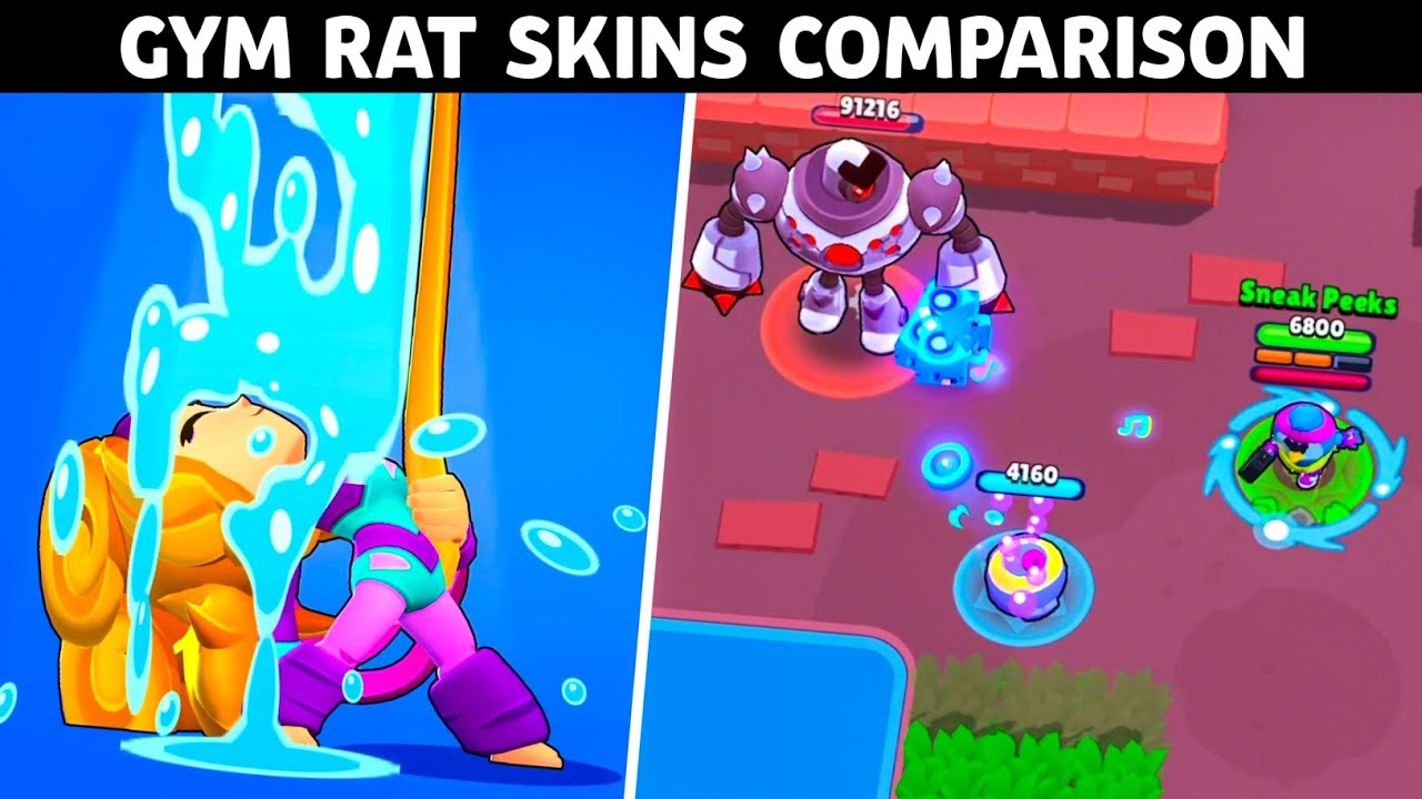 Brawl Stars All Gym Rat Skins Comparison | Gameplay, Pins, Player Icon!
