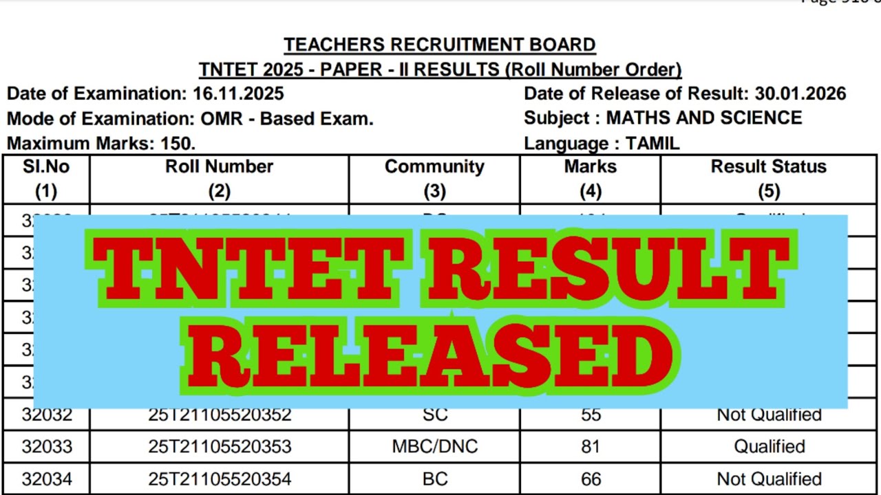 TNTET RESULT RELEASED... 🔥 மகிழ்ச்சியான செய்தி நண்பர்களே!#30.01.2026#