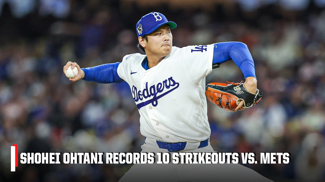 10 STRIKEOUTS 😮&zwj;💨 Shohei Ohtani shows out on the mound in Dodgers' win over the Mets 🔥 | ESPN MLB