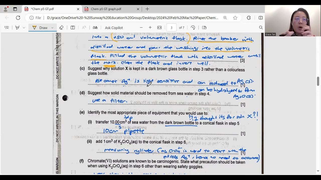 9701/52/F/M/24 Discussion of 2024 Feb Mac Paper 52, 9701 Cambridge A Level