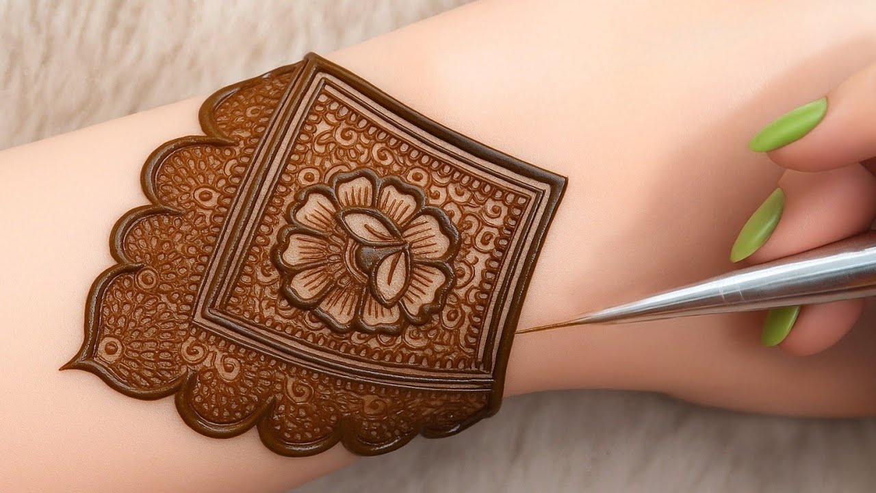 Beautiful Pakistani Mehandi Design 🌿✨|| Heavy back hand mehandi design ✨🍀