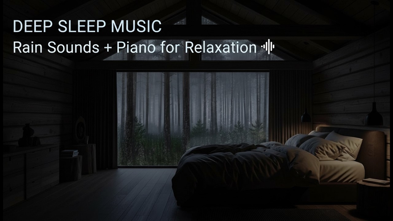Healing Piano and Rain for Balanced Deep Sleep, Work Productivity, Yoga