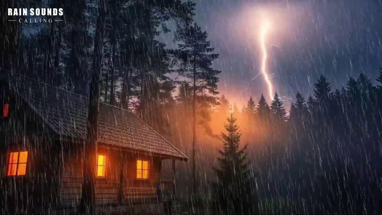 Rain Sounds for Sleeping - ASMR Rain and Thunder Sounds on Cabin Roof For Sleeping, Relaxing #Rain 1