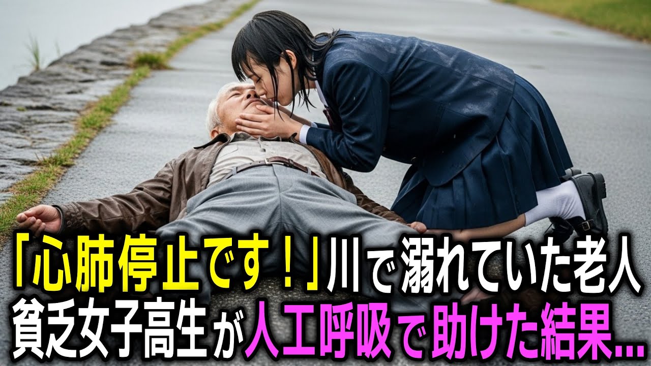 「心肺停止です！」川で溺れた老人―貧乏女子高生が人工呼吸で助けた結果…