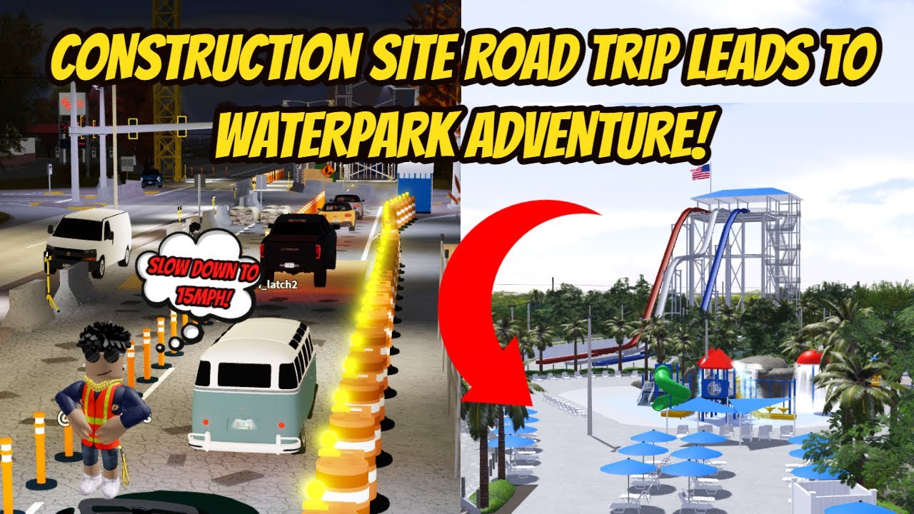 Greenville, Wisc Roblox l Highway Construction Road Trip to SWFL WaterPark Roleplay