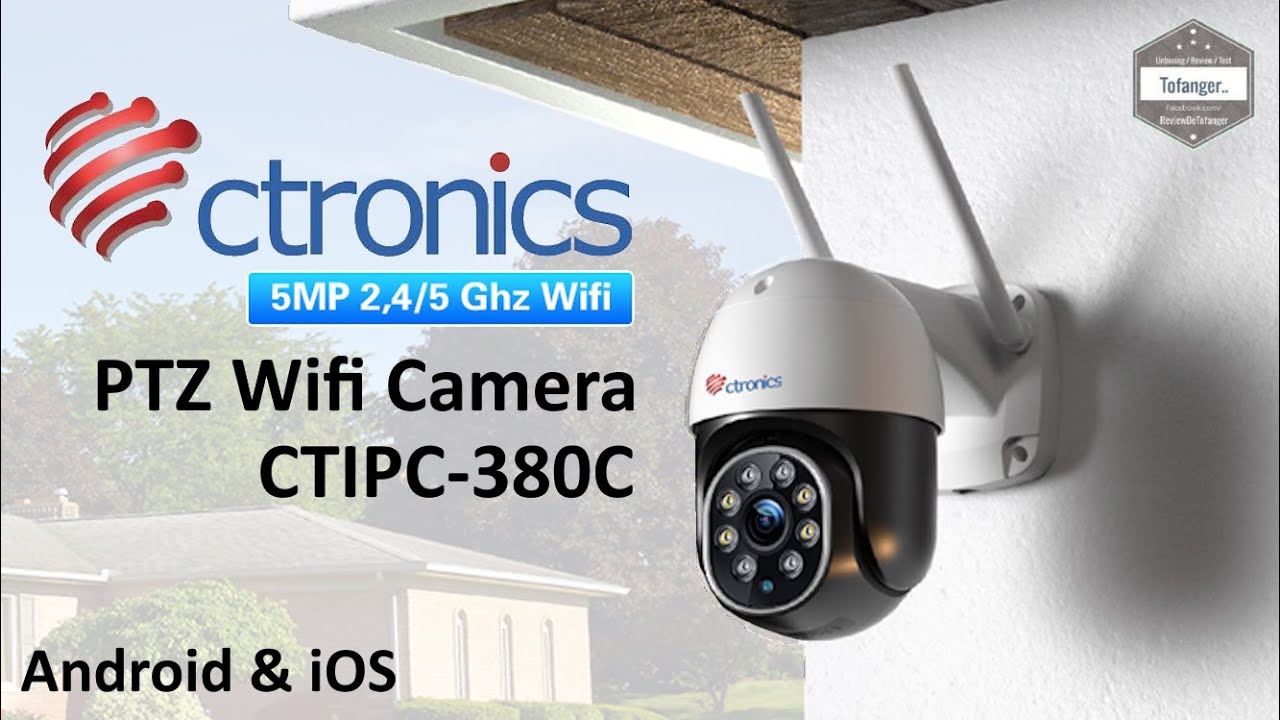 Камера Ctronics 5MP Wi-Fi — Ctronics CTIPC-380C — Приложение Ctronics Pro —Android и iOS —Распаковка