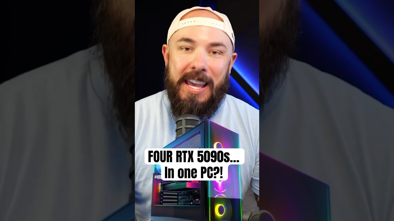 FOUR RTX 5090s in One PC?!