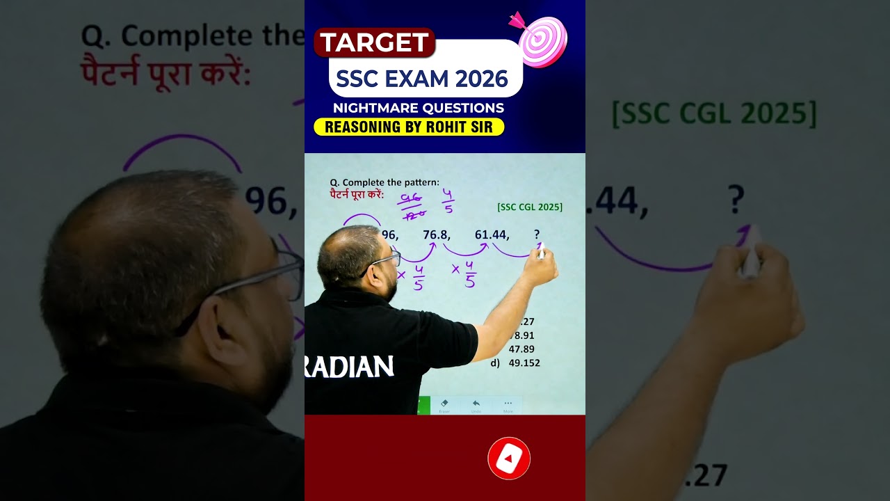 🔥 NUMBER SERIES | SSC EXAMS 2026 | REASONING BY ROHIT SIR #ssc #ssccgl #radianmensa