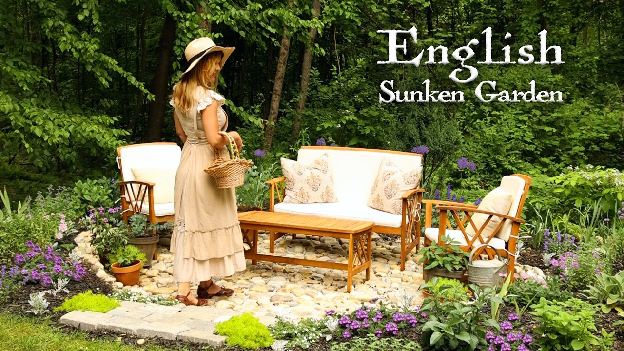 We BUILT a *Dreamy* English Sunken Garden | Backyard Transformation | Lawn to Cottage-style Garden