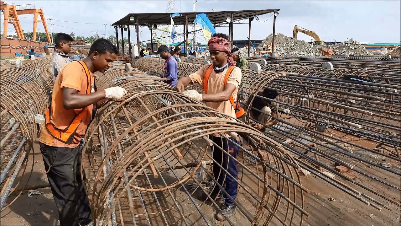 PILE REBAR CAGE FABRICATION #piling #fabrication #construction #civilengineering