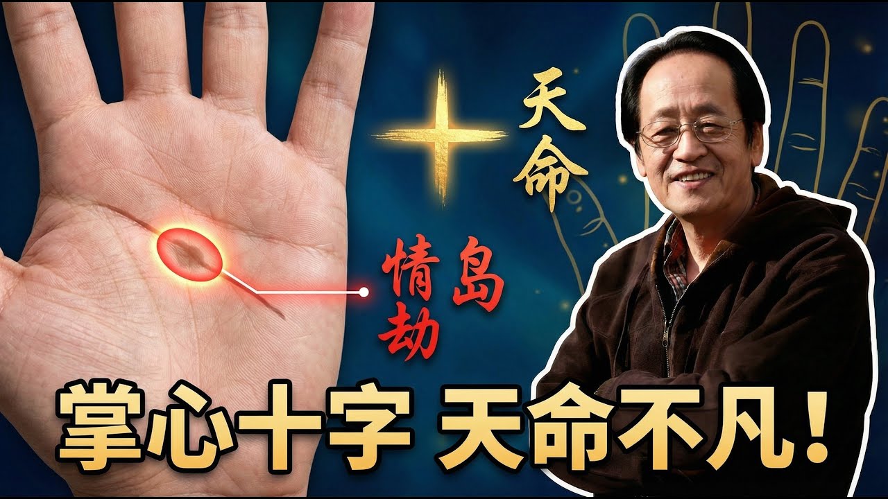 【倪海廈公開課】手掌心長了「十字紋」？恭喜你！倪師揭秘：這不是普通紋路，是老天給你的「第六感」天線！#倪海廈 #手相 #看相 #十字紋 #島紋 #星紋 #算命 #玄學 #第六感 #感情運 #財運