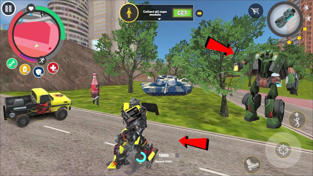 Rope Hero Vice Town (Transformer Monster Robot Fight Police Car) Monster Robot Machine - Android HD