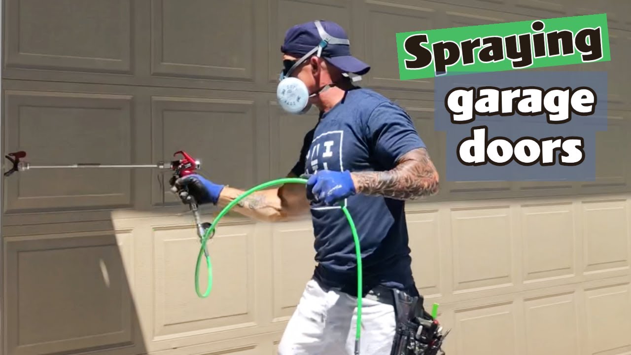 Paint a garage door in 2 minutes.  How to paint doors!