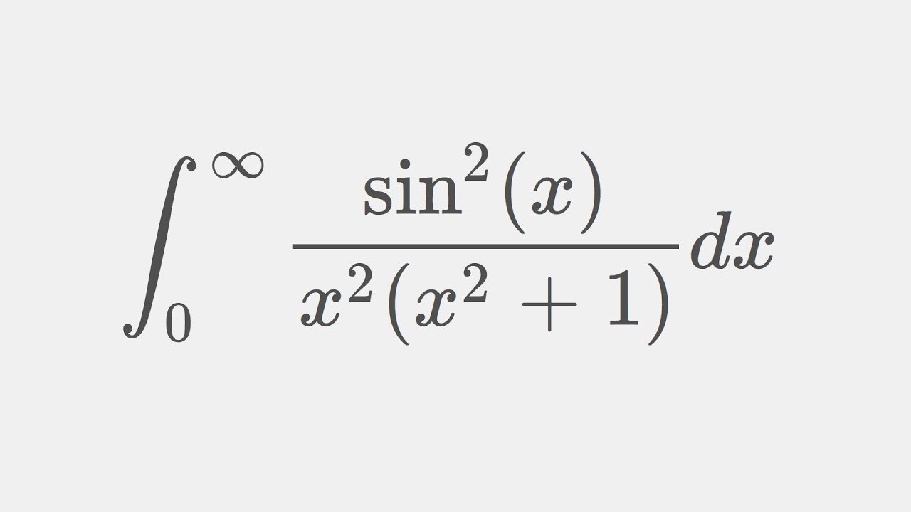 Let's do complex analysis: Integrating sin^2(x)/x^2(x^2+1) from 0 to infinity using residue theorem