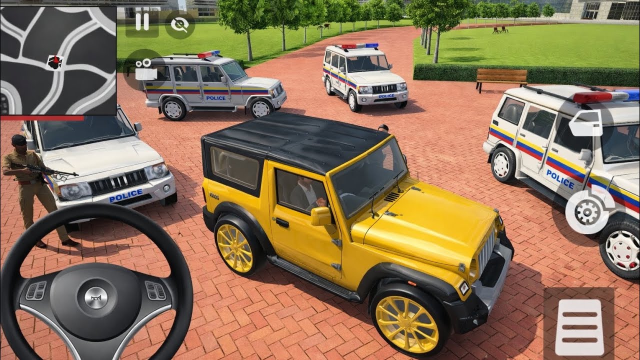 🚔 Police Surrounding Yellow Thar | Extreme Driving | Indian Thift Auto Simulator Game 🎮 