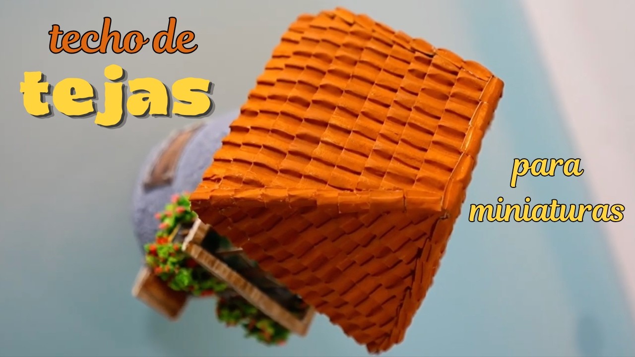 Techo de tejas para miniaturas (con carton)
