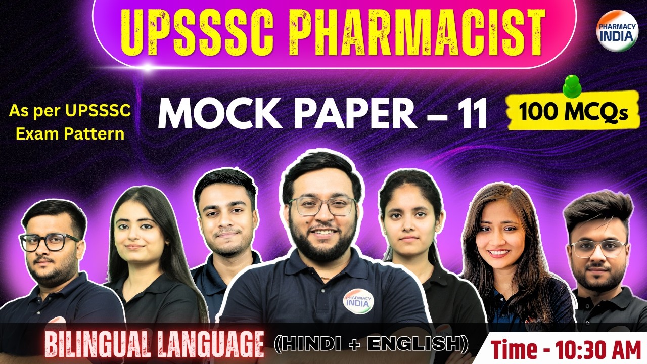 UPSSSC Pharmacist | Mock Paper - 11 | Pharma & Non-Pharma Complete Paper Bilingual #pharma #upsssc