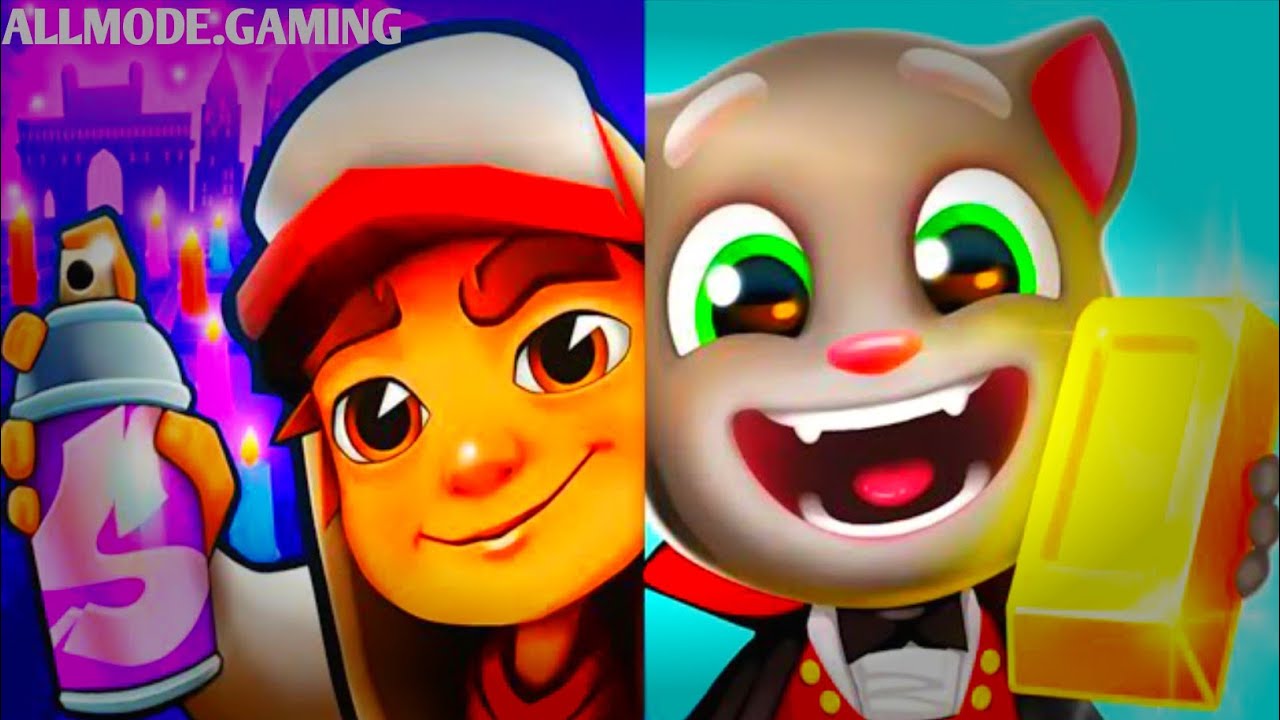 Subway Surfers vs Talking Tom Gold Run | Endless Run Challenge Gameplay#subwaysurfers #games 