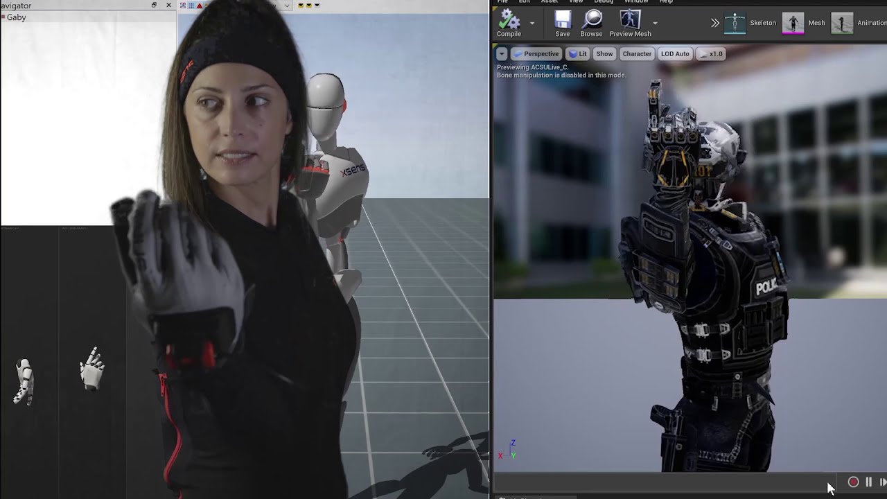 Motion Capture Demo in Unreal with Xsens and Manus
