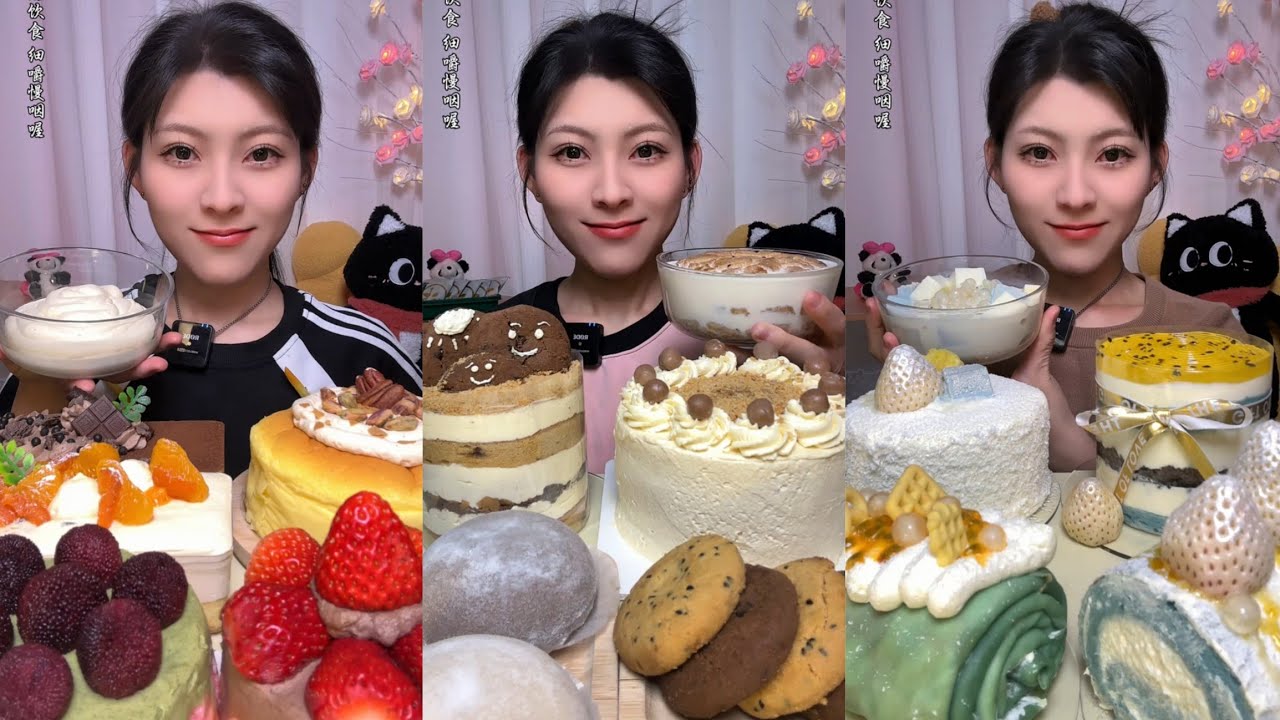 Chocolate Crepe&Chocolate PearlsCAKE 🎂🍰 & DessertASMR/EatingShow Challenge#cream #cake #asmr#mochi