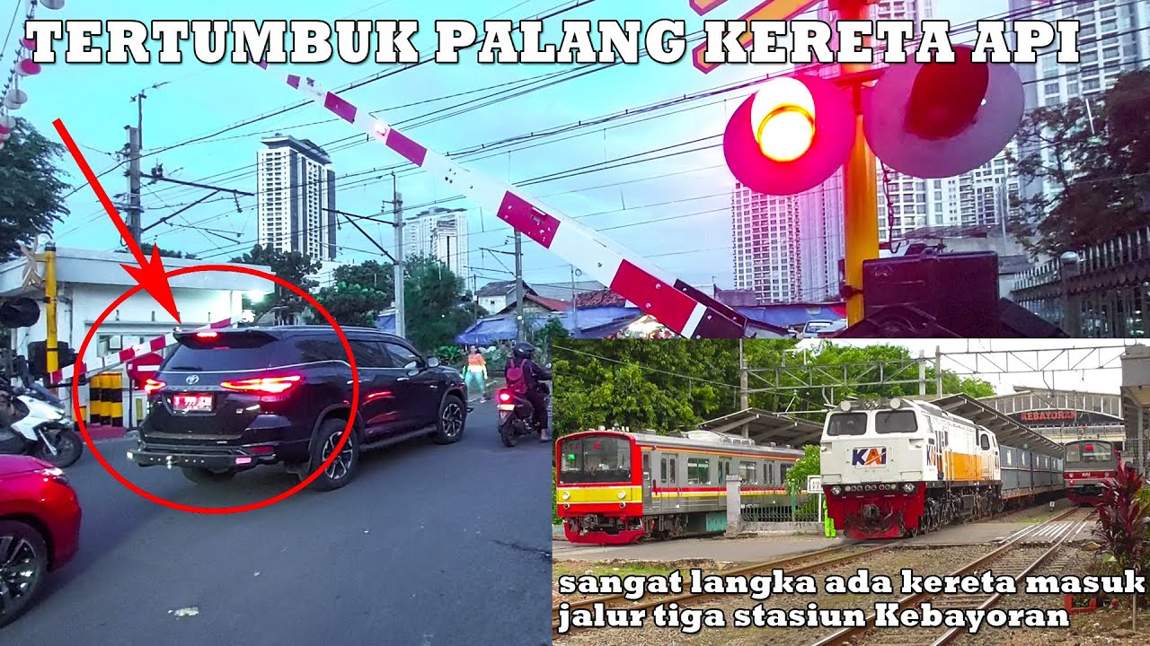 WADUH Mobil Terjebak Palang Baru Diperlintasan JPL 50 Kebayoran, Ada Kereta Batubara & Momen Langka