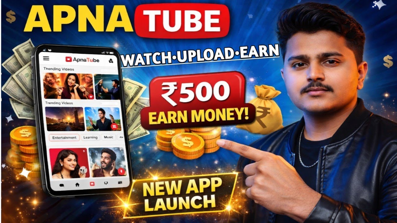 New App Launch-वीडियो Upload करते ही Earning Start|ApnaTube 2026 Review — Earn Money Online in India