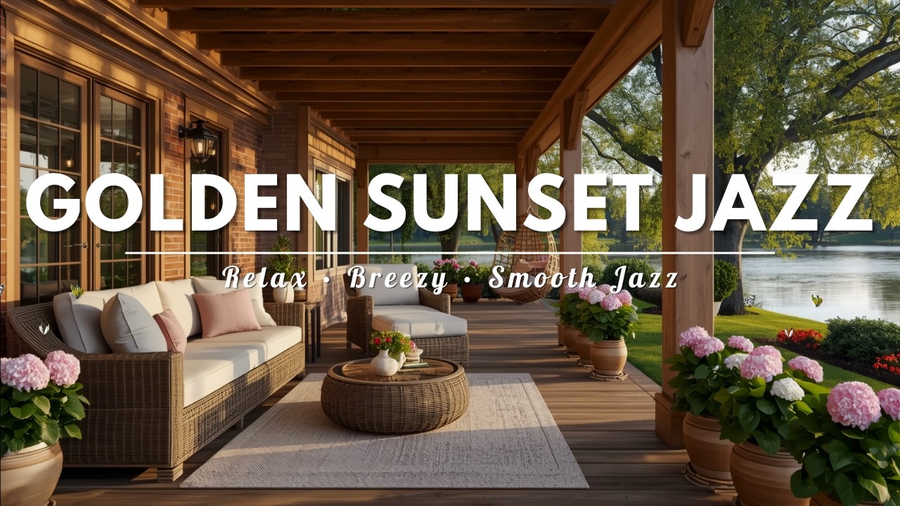 Golden Porch Jazz 🌅 Warm Lakeside Retreat For Deep Relaxation