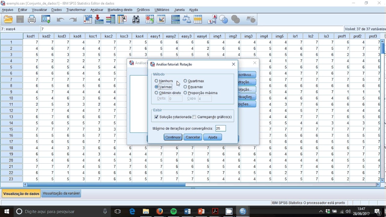 Análise Fatorial Exploratoria no SPSS