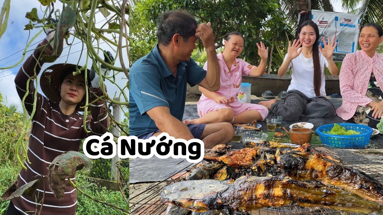 Sáng Cha Con Dọn Vườn Cỏ, Trưa Bắt Cá Lên Nướng Than. Một Ngày Ở Quê Bình Yên Như Thế
