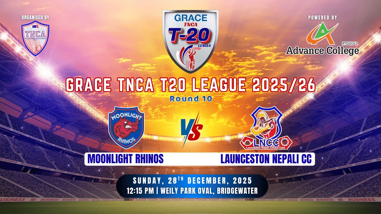 Game 39: Moonlight Rhinos vs Launceston Nepali CC | TNCA T20 League 2025/26