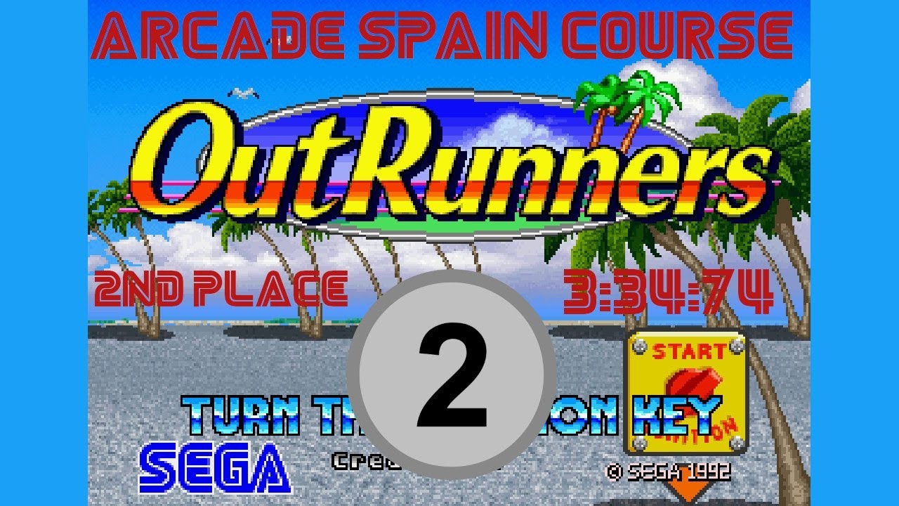 OutRunners [Arcade] Spain Course [3'34"74] 2nd place 🥈 | アウトランナーズ アーケード