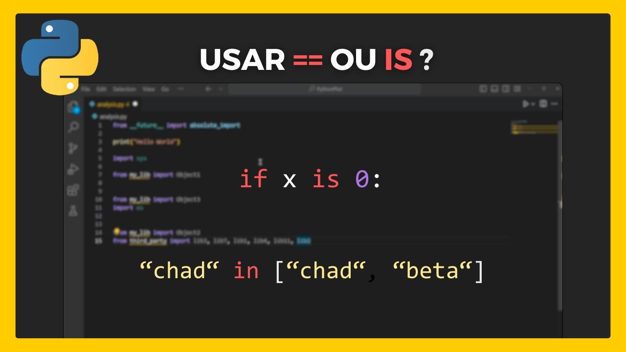 DIFERENÇA DE IDENTIDADE E IGUALDADE (is, ==) PYTHON