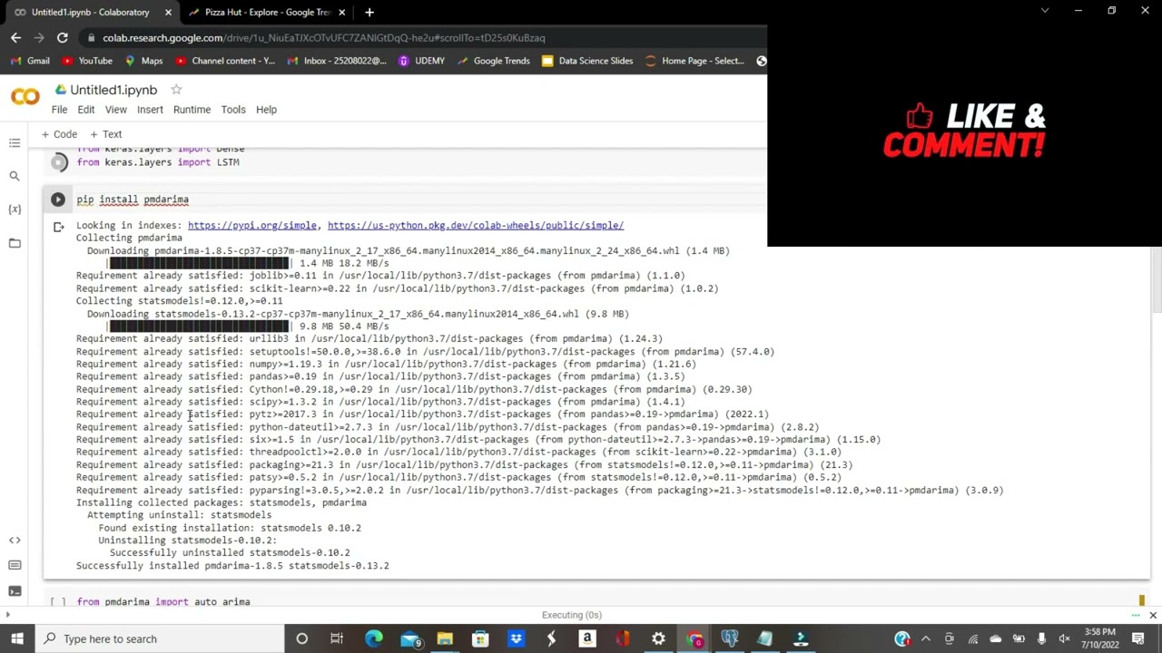 Time Series Analysis using date time objects, google trends, pytrends, statsmodels and more..