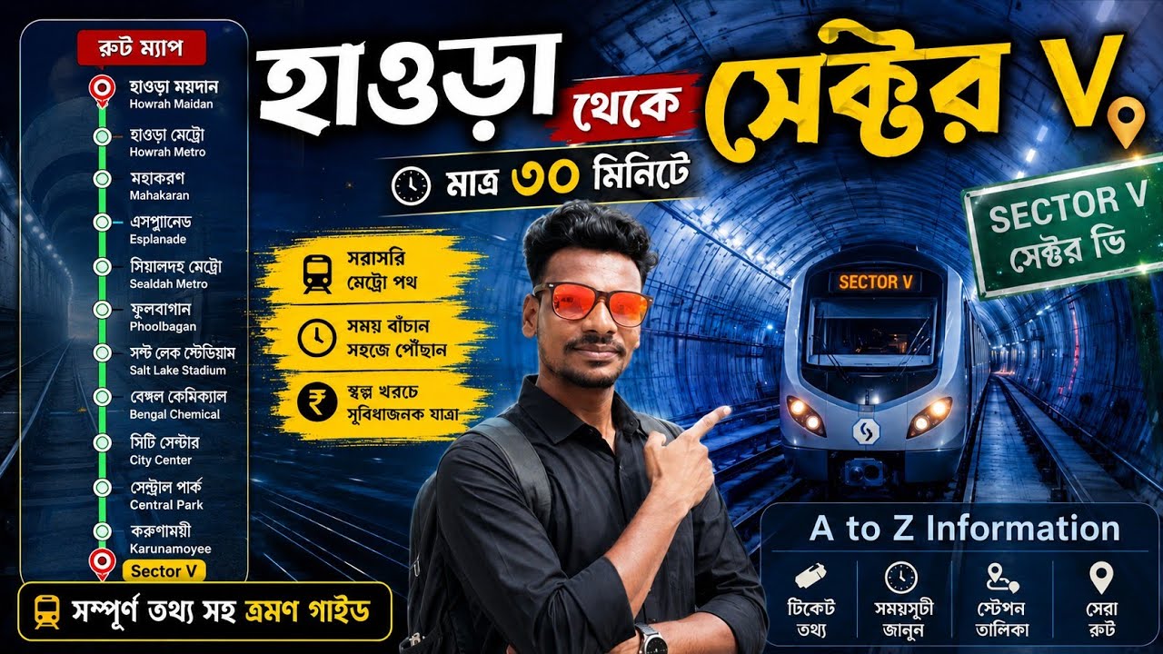 Howrah To Sector 5 Metro Journey | Sealdah To Howrah Metro | Howrah To Joy Hind Metro কিভাবে যাবে ?