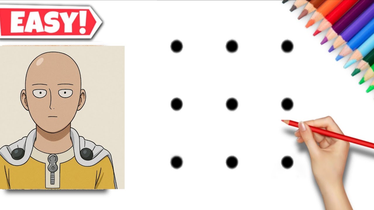 Dots turns into Saitama Anime Drawing