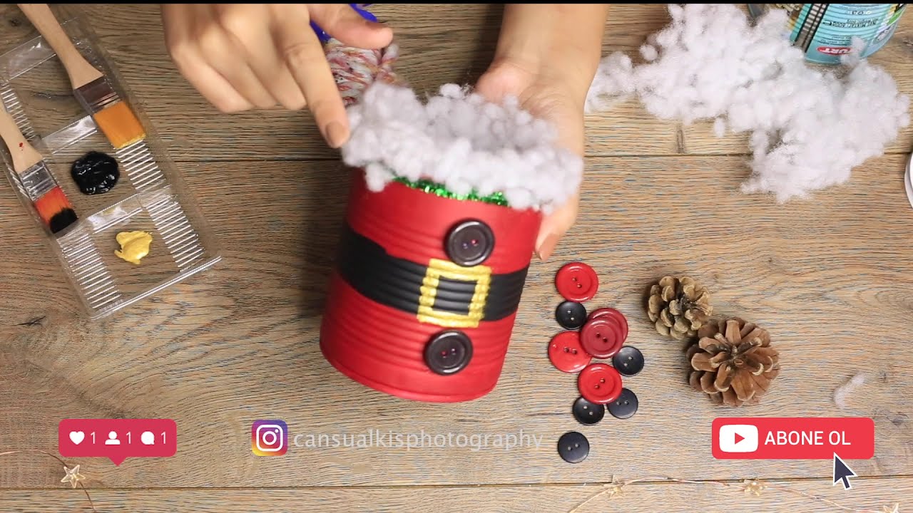 KONSERVEDEN NOEL BABA NASIL YAPILIR ? | Christmas Make | 
