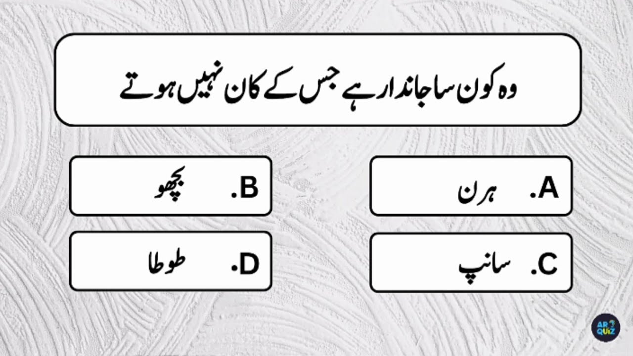 World GK Quiz in Urdu | Duniya se Discasp Sawal | AR Quiz