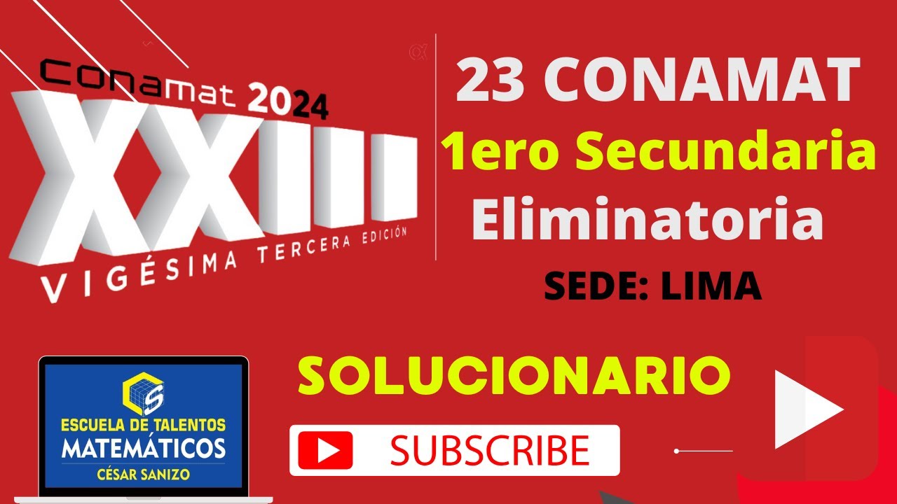 CONAMAT ELIMINATORIA 2024 - 1ERO SECUNDARIA | LIMA