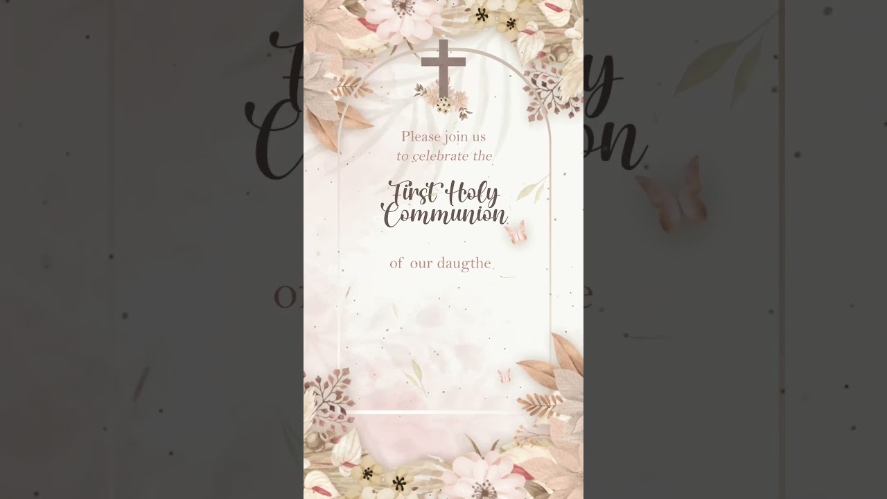 Boho First Communion Invitation | Pampas Grass  #firstholycommunion #communion #videoinvitation